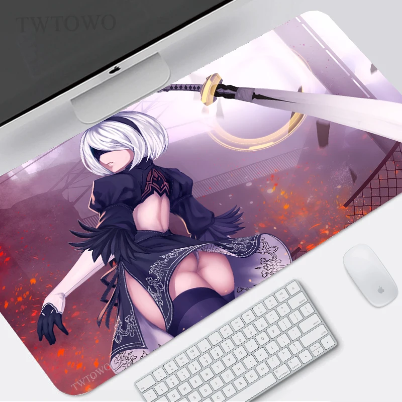

Пикантный коврик для мыши Nier Automata 2b, размер XL, большой коврик для мыши под заказ XXL, коврик для клавиатуры, коврик для стола, Настольный коврик...