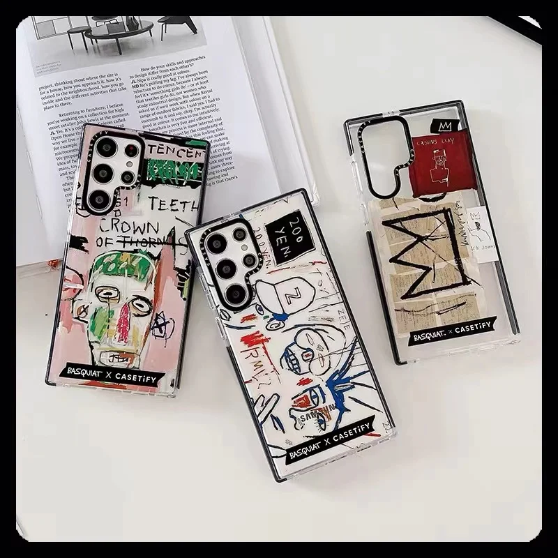 

Internet celebrity with the same artistic personality graffiti S23Ultra mobile phone case suitable for Samsung S22+ soft silicon