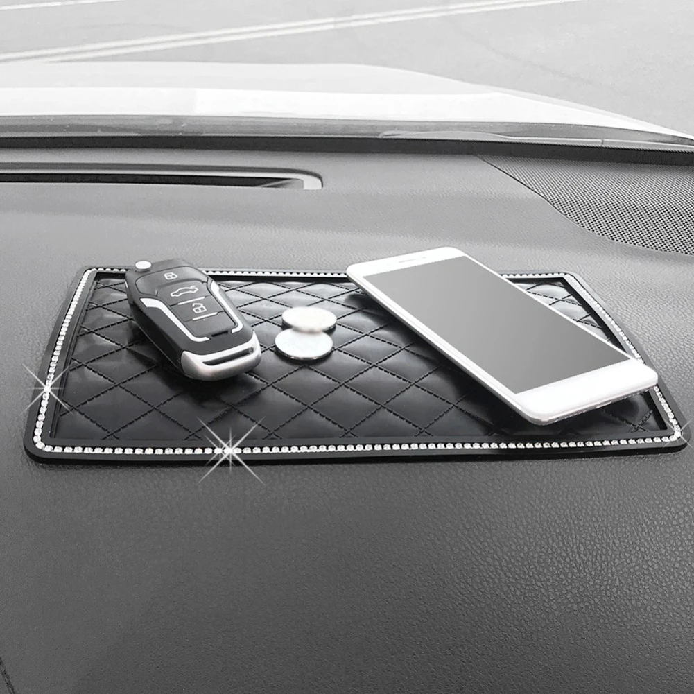 

26*15cm Anti Slip Mat Crystal Rhinestone Automobile Silicone Non-Slip Mat Pad Car Sticky for GPS Phone Car Interior Accessories