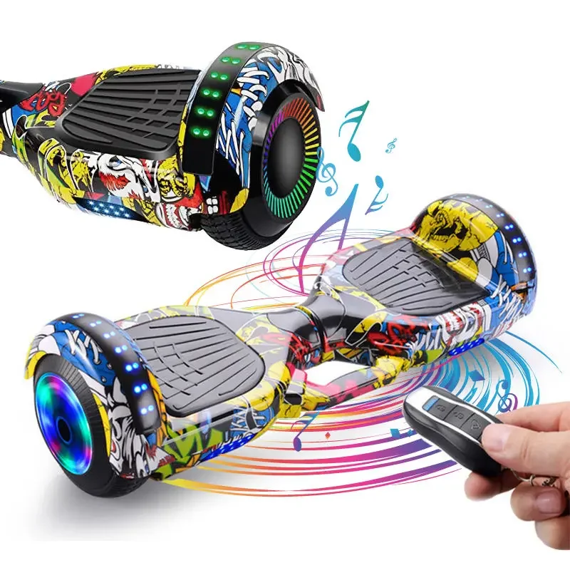 6 5-дюймовые электрические самобалансирующиеся самокаты с Bluetooth красочные