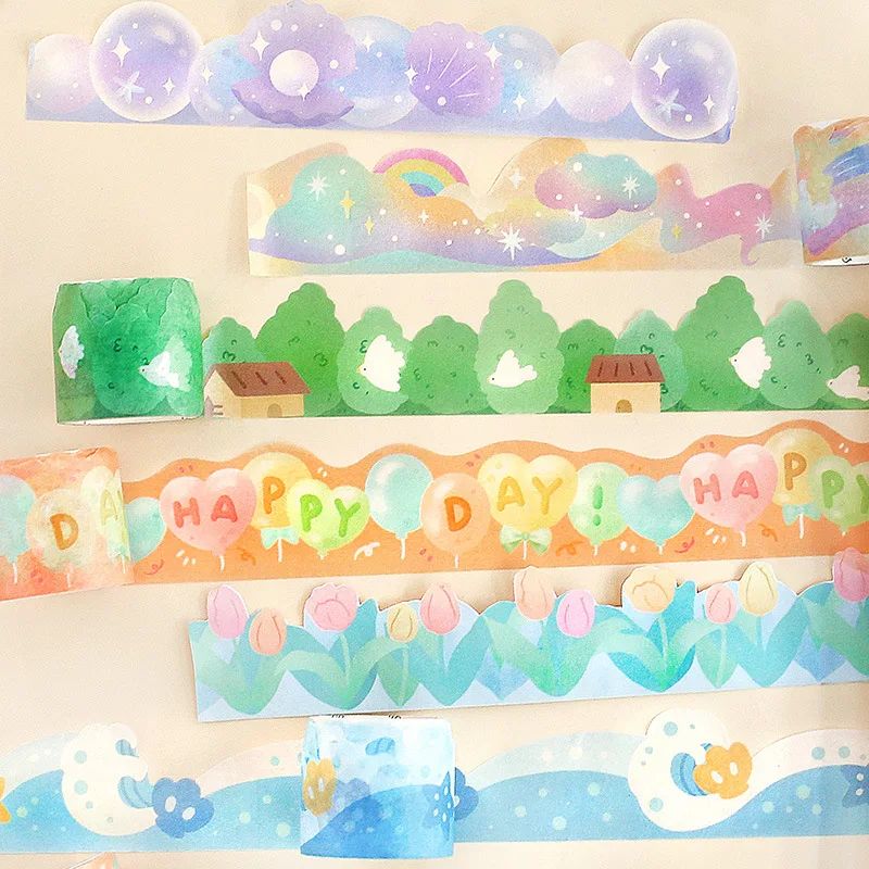 3cm*300cm Small Fresh Cute Shaped Washi Tape Kawaii Stationery Collage Journal Scrapbooking Decoration Material Masking Tapes - купить по
