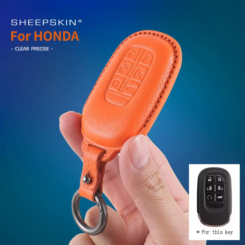 Фото Чехол для автомобильного ключа из овчины для Honda Accord, Civic, Integra, Inspire, CR‑V, Breeze, XR‑V, Vezel, ZR‑V, Avancier, UR‑V, Odyssey, Elysion. №1