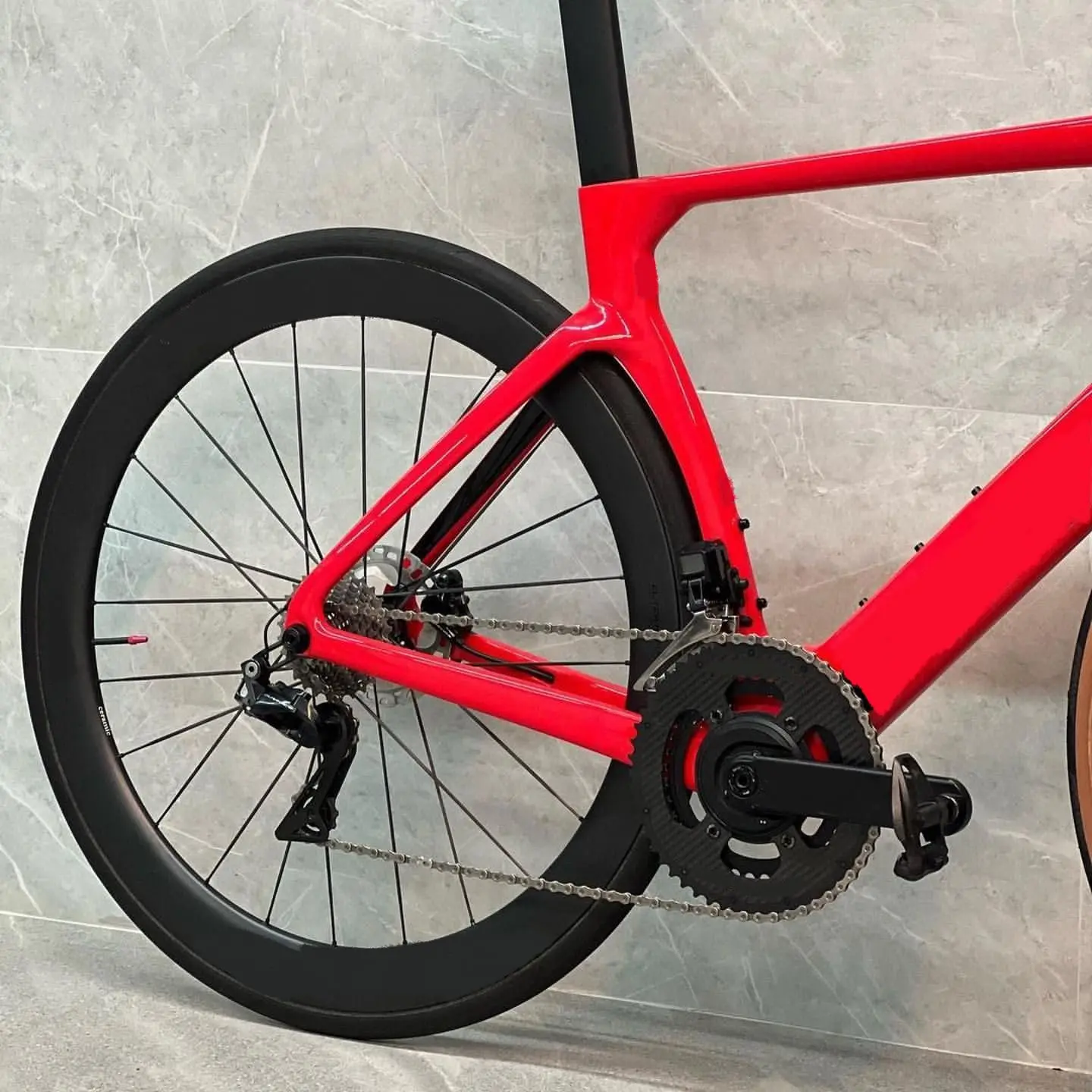 

Новинка 2023, углеродная рама для дорожного велосипеда S5, Глянцевая красная велосипедная Рама с V/дисковым тормозом, рама для велосипеда, Сдел...