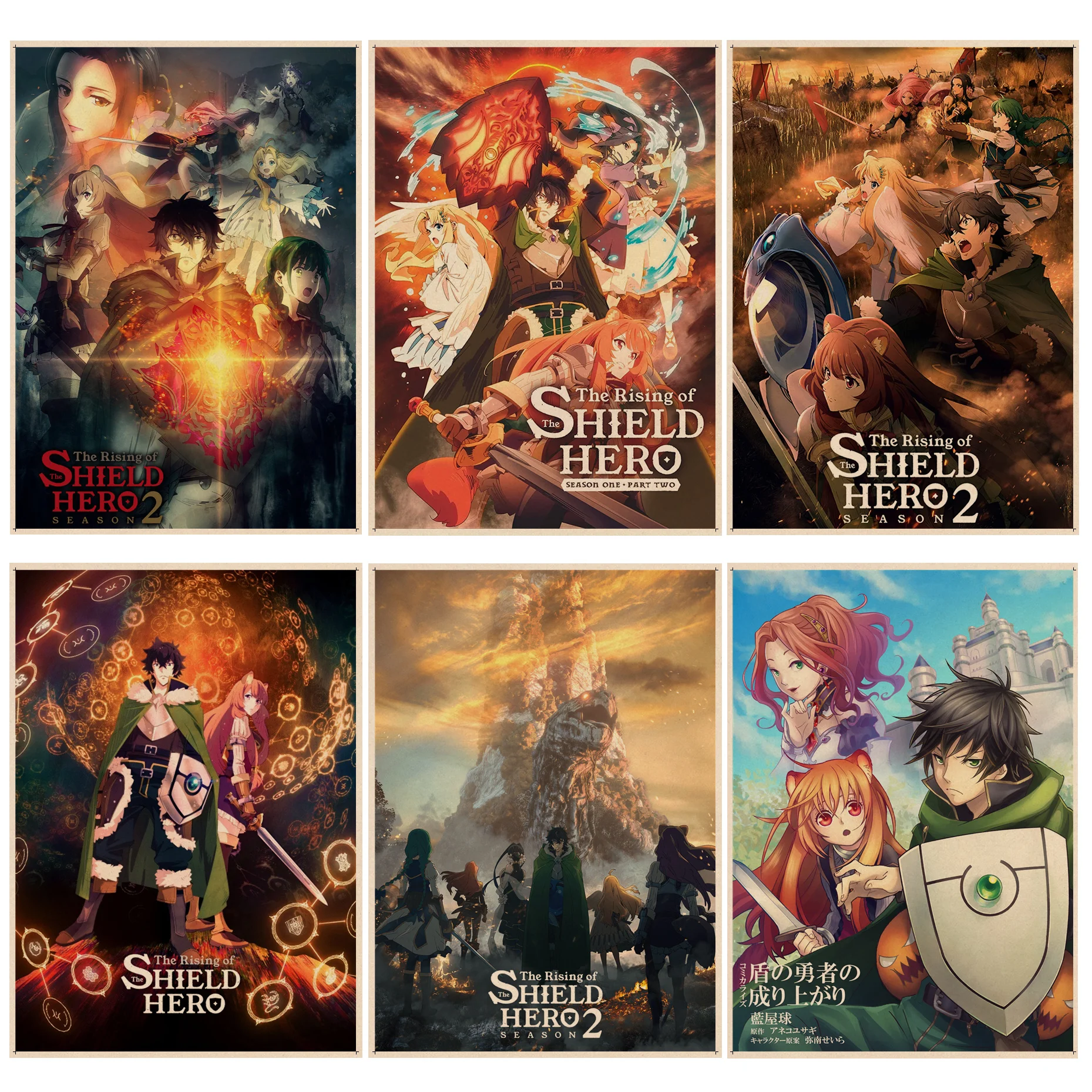 

Anime The Rising Of The Shield Hero Retro Kraft Paper Poster Kraft Paper Prints And Posters Kawaii Room Decor
