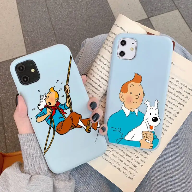 

French classic cartoon The Adventures of Tintin Phone Case for iPhone 11 12 13 Mini Pro Xs Max 8 7 6 6S Plus X XR Color Case