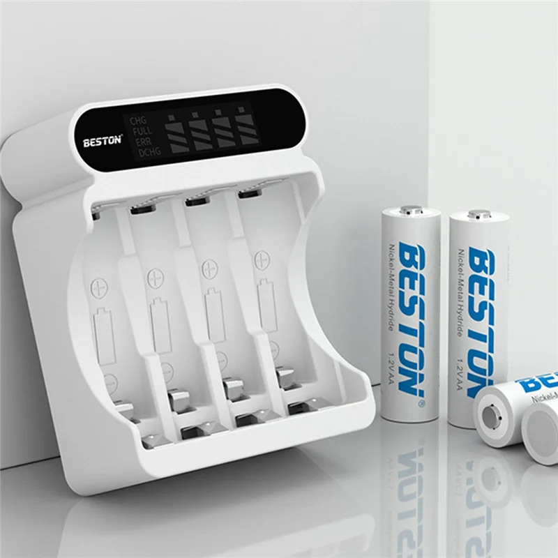 Зарядное устройство BESTON C9023L с 4 слотами и ЖК-дисплеем для аккумуляторов AA/AAA 1 2 в
