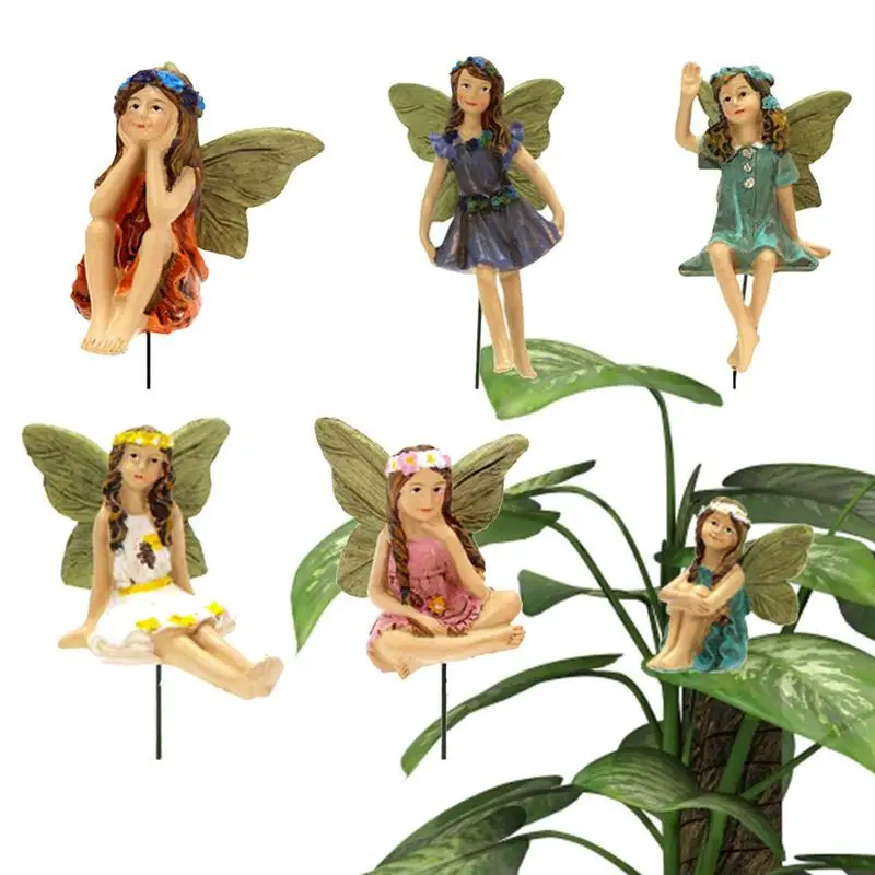 

2021 New Fairy Garden 6pcs Miniature Fairies Figurines Accessories For Outdoor Decor Statue Accessories