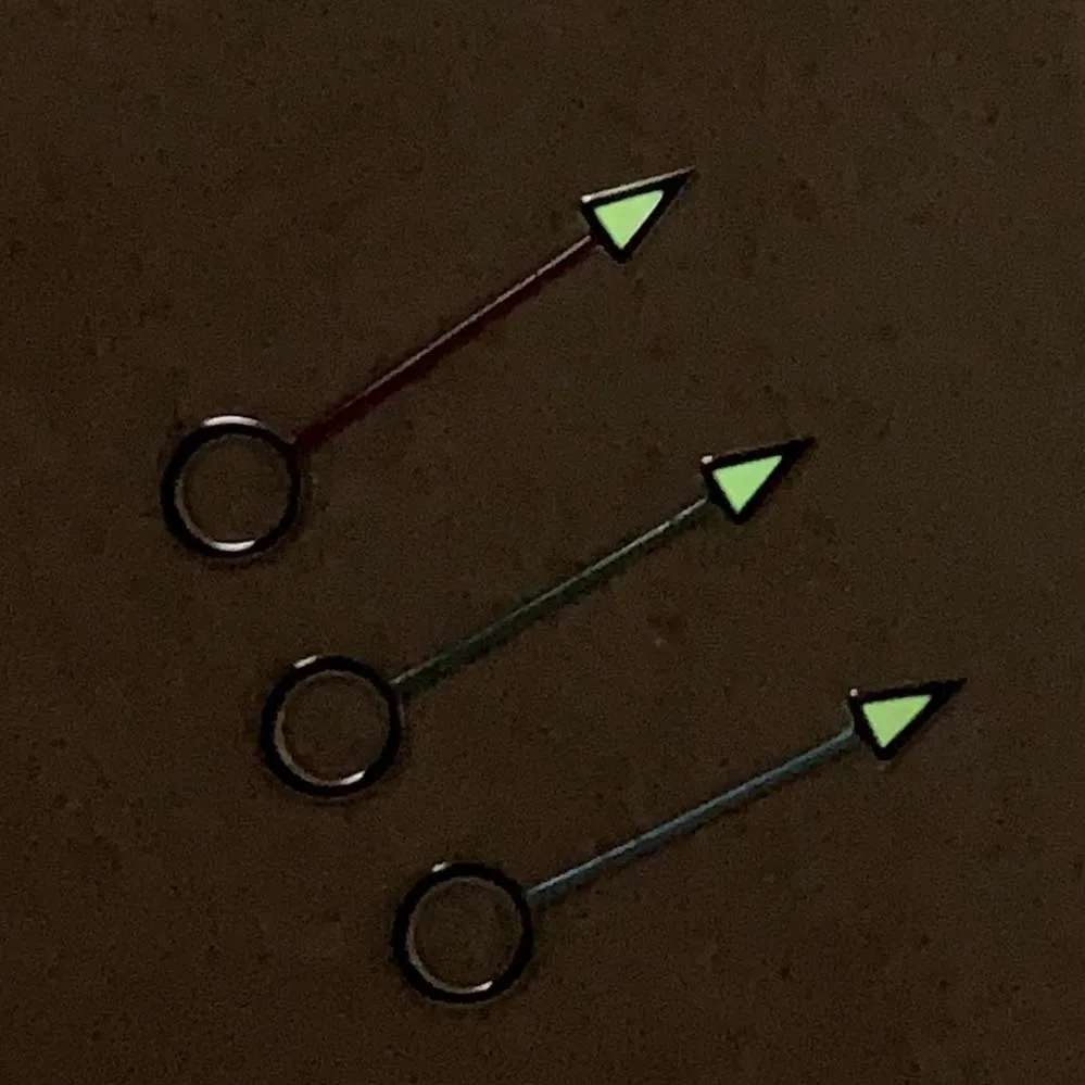 Modified Watch Hands Fine Orange Alarm Watch Hands Green Luminous Adapter Core Watch Hands Fit NH34 NH35 Movement