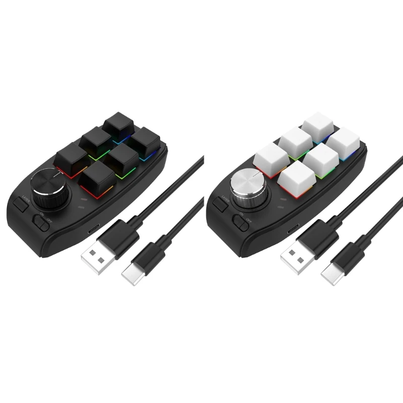 652F 6 клавиш 1 ручка RGB мини-клавиатура макрокопия вставить игровая механическая