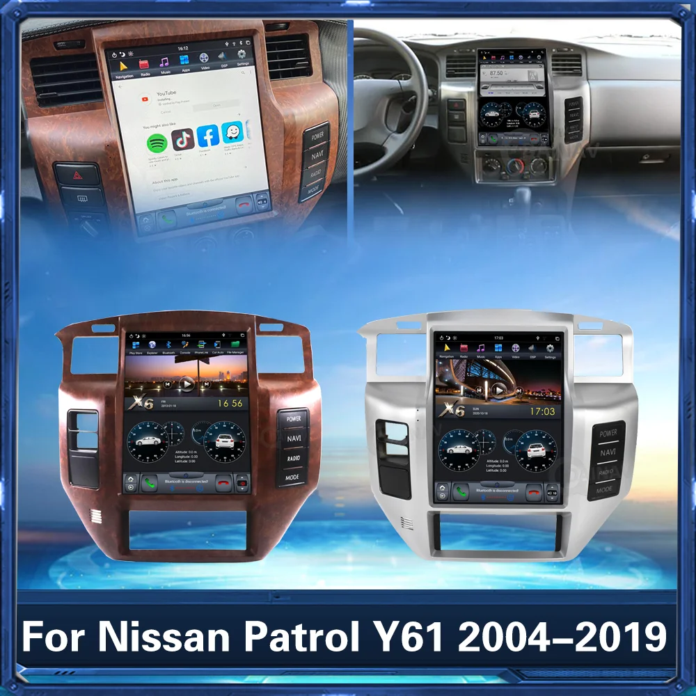 

Автомагнитола 2DIN, мультимедийный проигрыватель на Android для NISSAN патруль Y61 2004-2019, красное дерево, серебро, автомобильный GPS-навигатор, стерео, ...