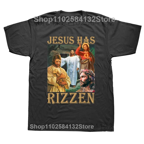 Футболка Rizzen в стиле ретро с изображением Иисуса из сериала «Христианские религиозные культы», уличная одежда в стиле Харадзюку, 100% хлопок, Футболки унисекс с круглым вырезом, европейские размеры, лето