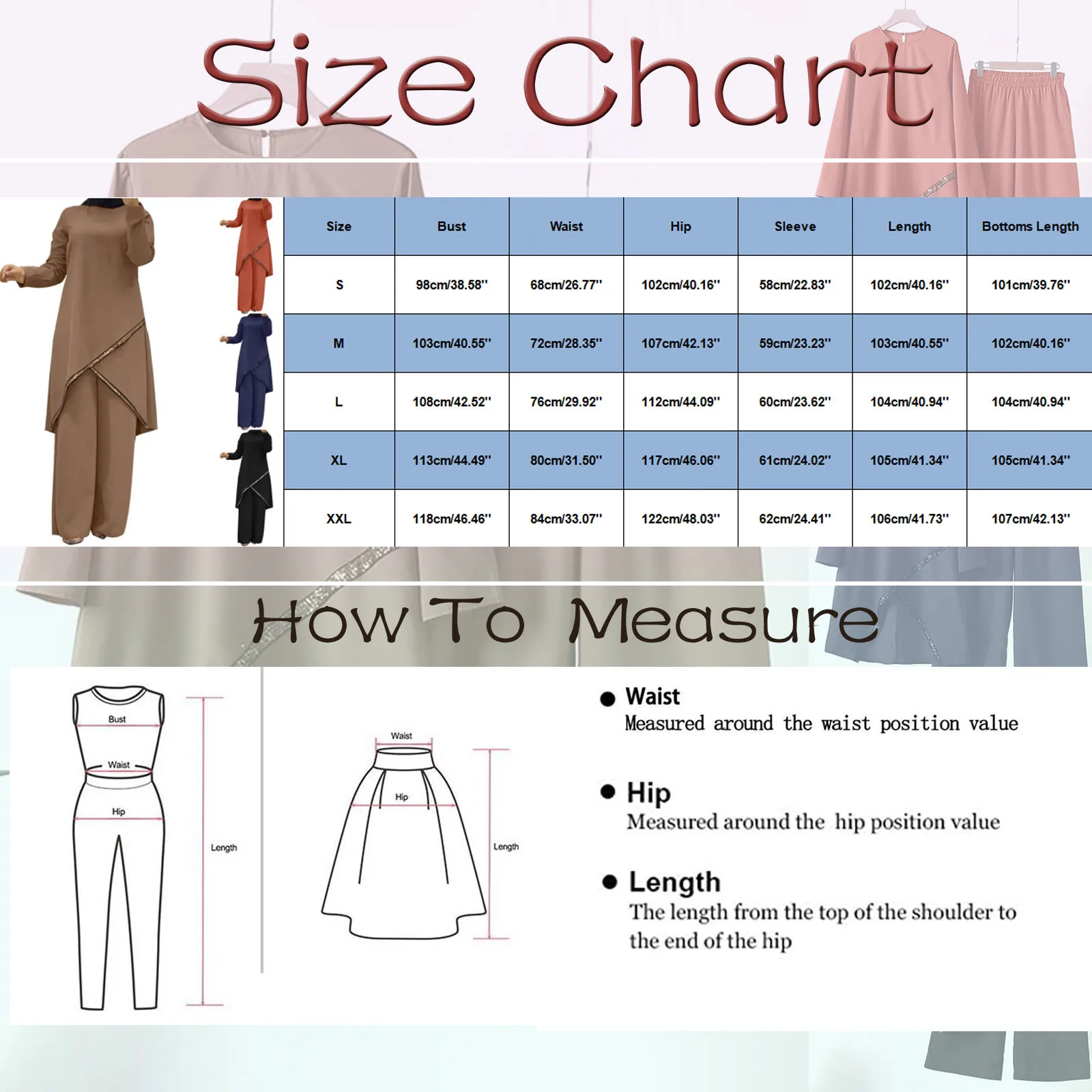 Женские свободные одинаковые комплекты новинка 2024 года мусульманская блузка с