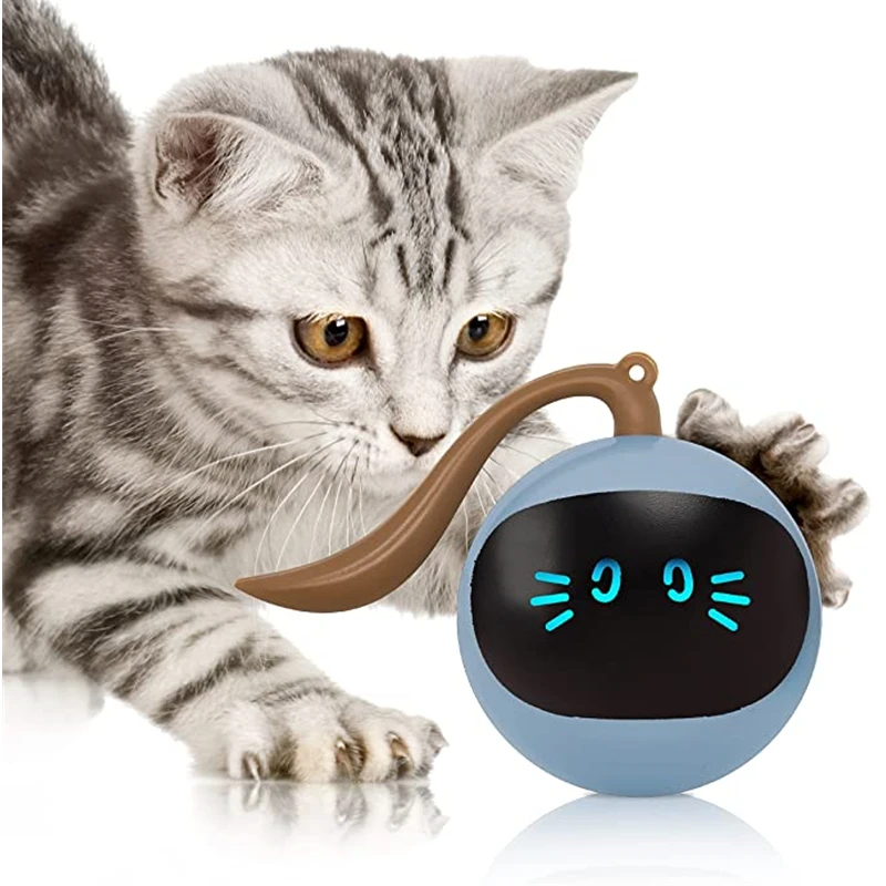 

Pet Cats Toy AI Smart Rotation Petanque Ball Usb Rechargeable Automatically Avoid Obstacles Toys Interactive Games Fun Cat Ball
