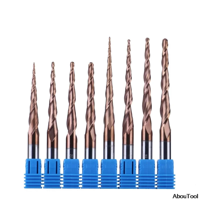 

Solid Carbide Ball Nose Tapered End Mills Cnc Carving Bit Engraving Router Bits Taper Wood Metal Milling Cutters Endmill Drill