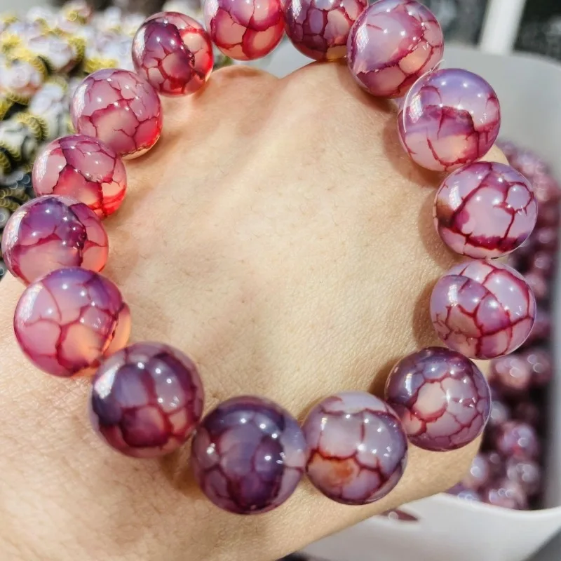 Красный Агат Дракон весы Феникс кровь Открытый браслет узор нить красный