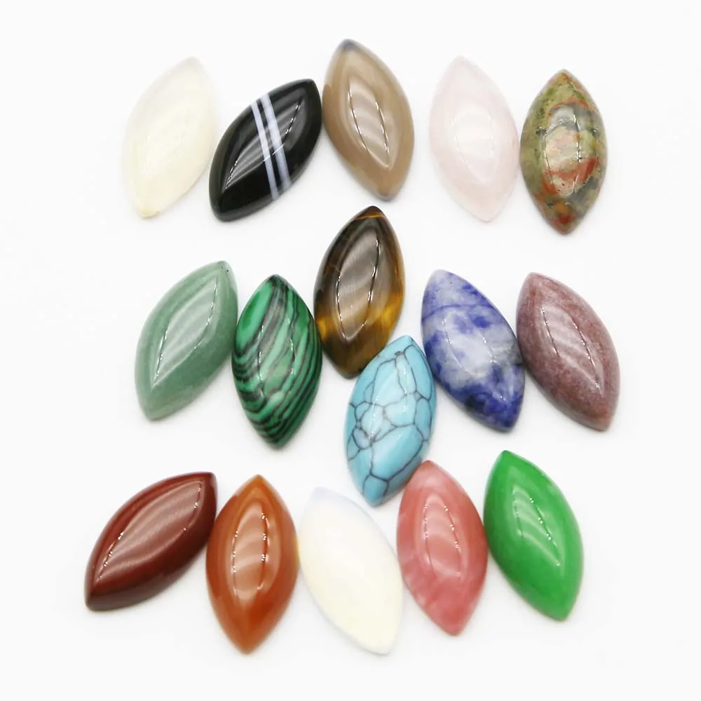 Natural Stone Crystal Agate Eye of Horus Rings Face CAB CABOCHON Horse Eyes Beads Reiki Jewelry Accessories Gift Wholesale 50Pcs