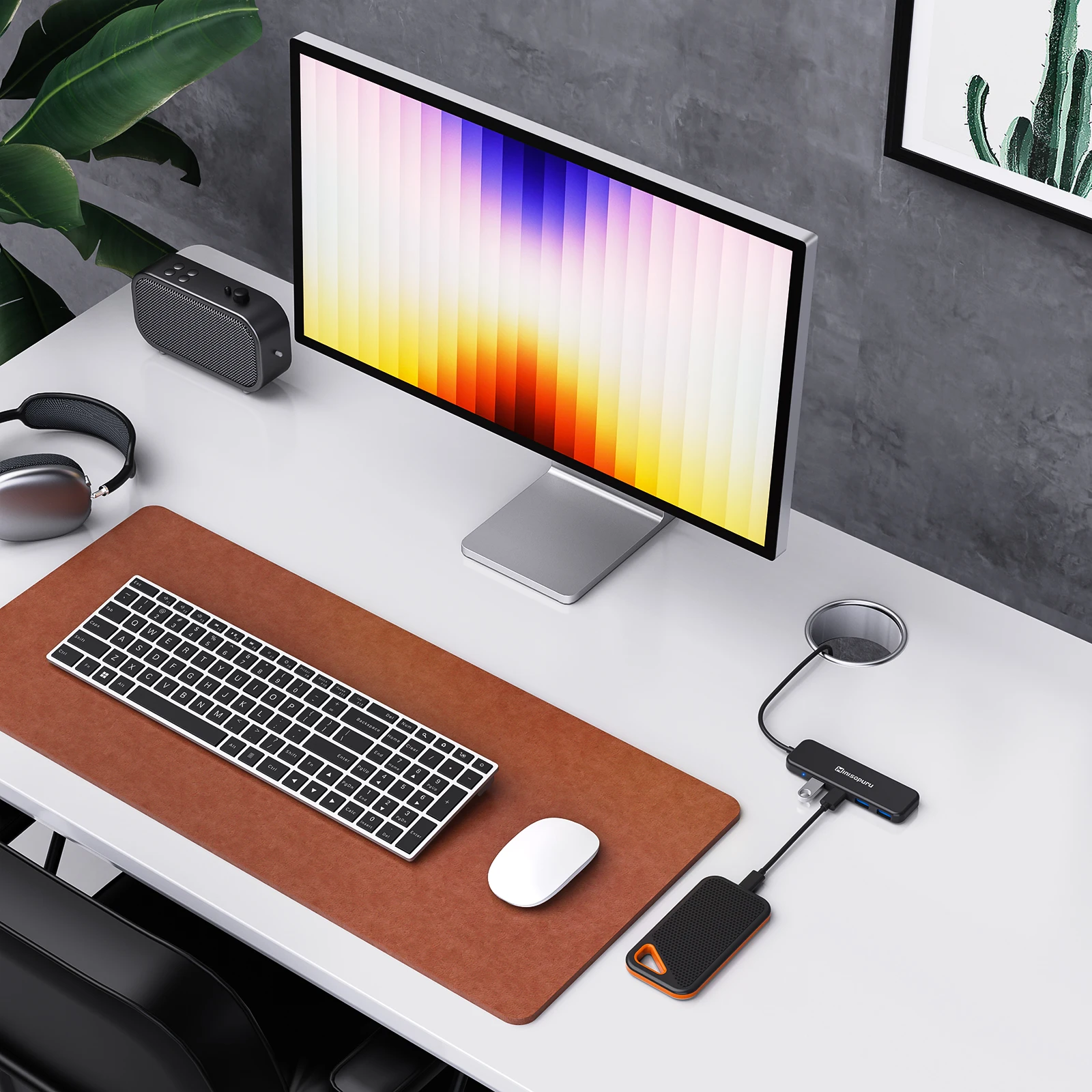 Разветвитель-концентратор Minisopuru USB 3.0 для ноутбука с удлиненным кабелем длиной 1 8