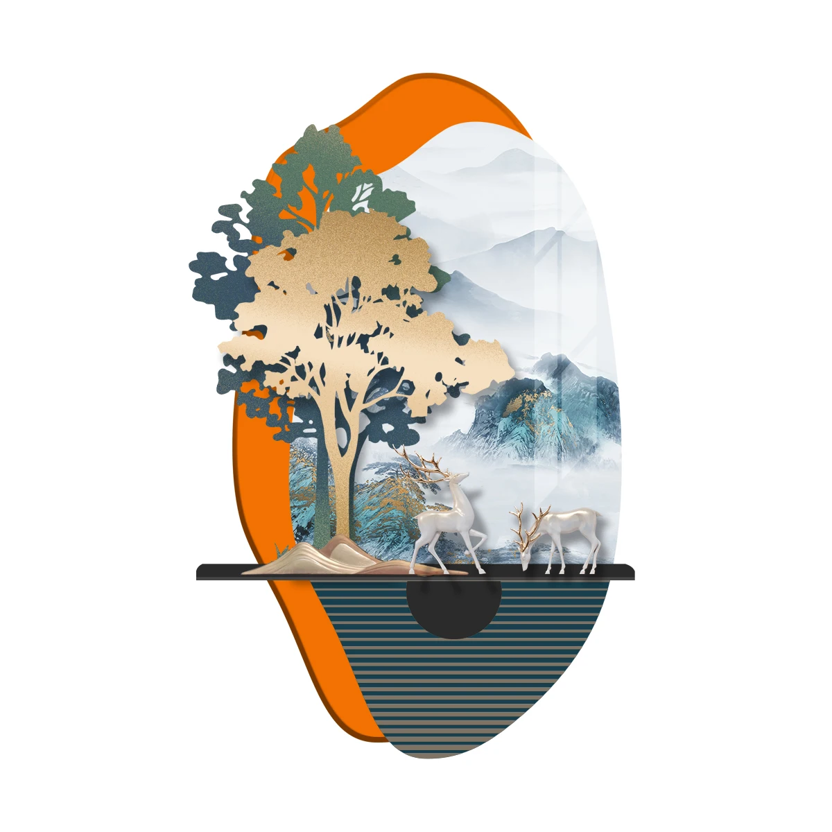 Модный крутой стиль черный лес олень настенный крыльцо большой размер пульт