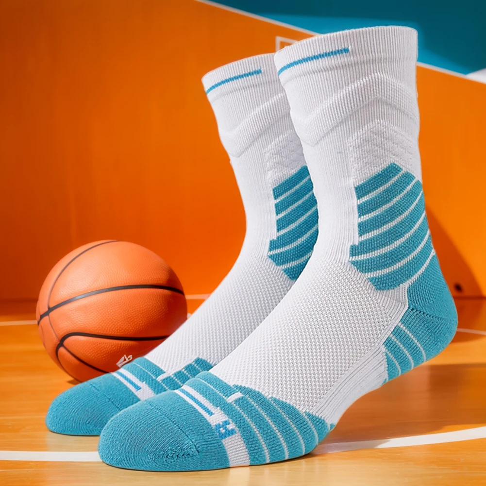 Мужские спортивные носки баскетбольные махровые для бега Нескользящие удобные
