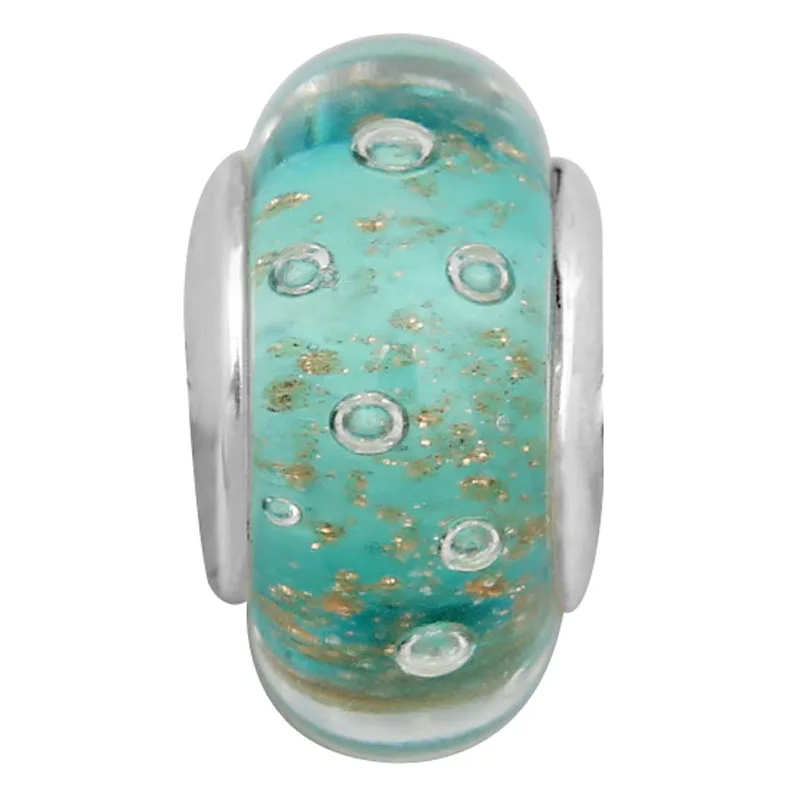 White & Pink Flower Garden Shoreline Sea Lampwork Murano Glass Charm 925 Sterling Silver Beads Fit Pandora Bracelet DIY Jewelry images - 6