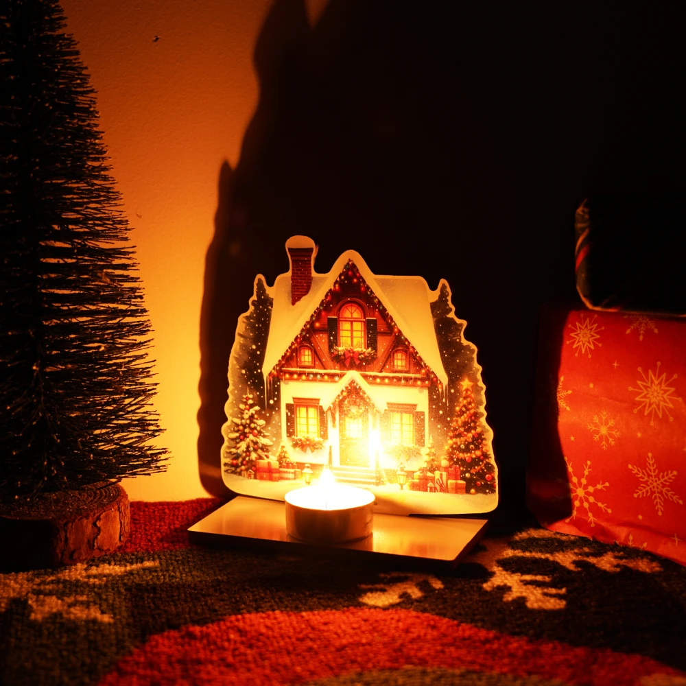 Putuo Decor 1 шт. художественный деревянный декор стола подсвечник с рождественским