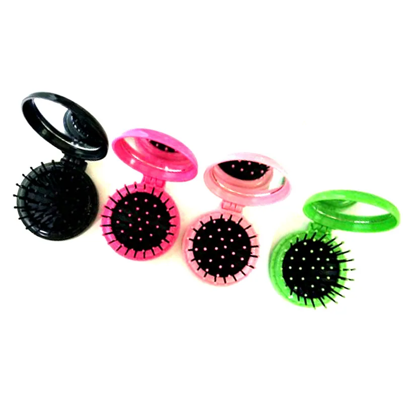 

Sale 4 Colors Round Folding Portable with Mirror Hair Brushes Relaxation Massage Comb Health Care Products