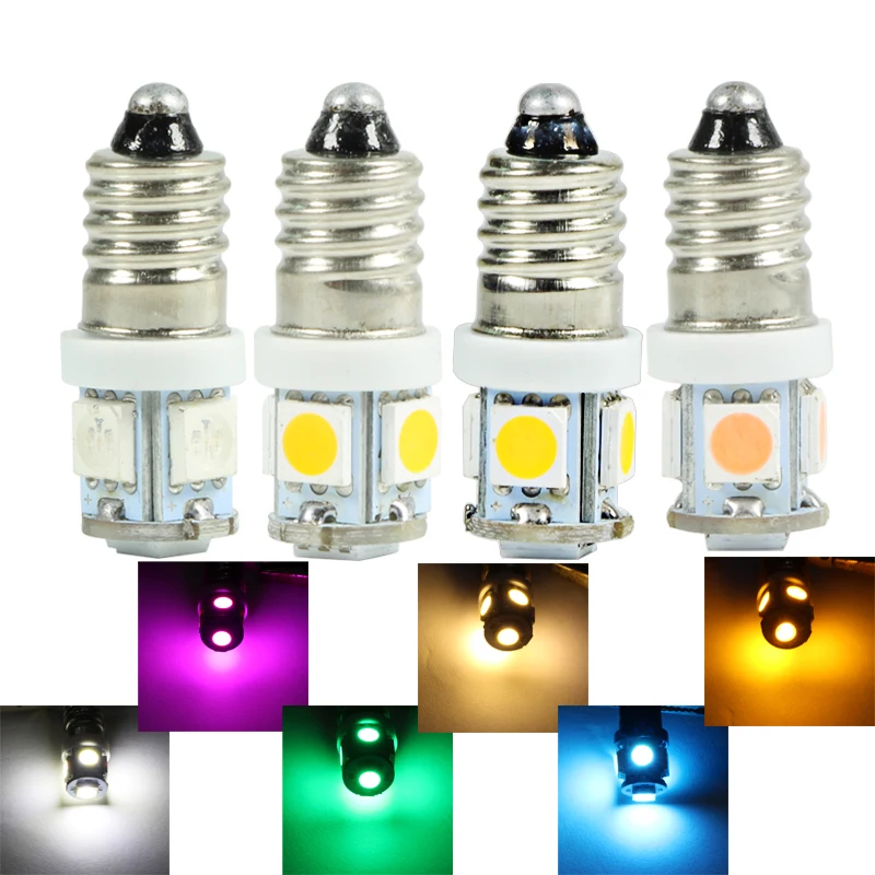 

Ampoule E10 6V 12v 24v LED Car Instrument Light 12 24 V Volt Truck Auto Indicator Warning Signal Bulb Car-styling Miniature Lamp
