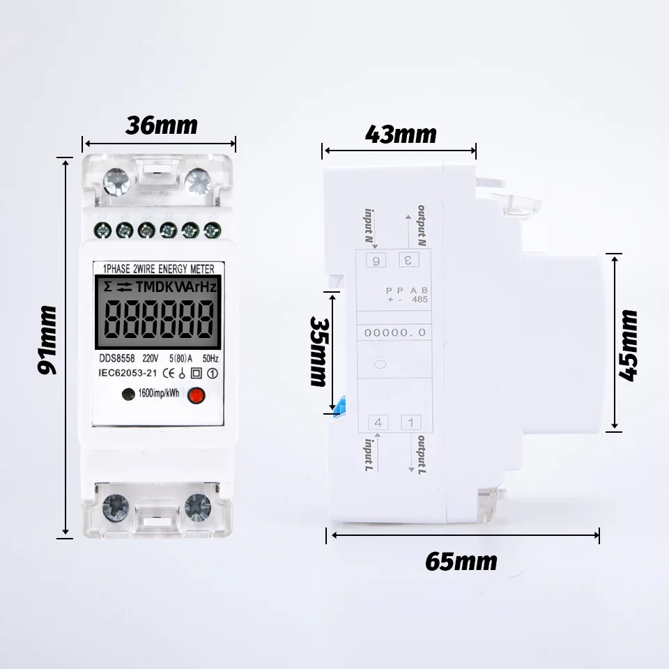 Электрический измеритель переменного тока RS485 Modbus-Rtu 220 В 5-80 А 50 Гц цифровой