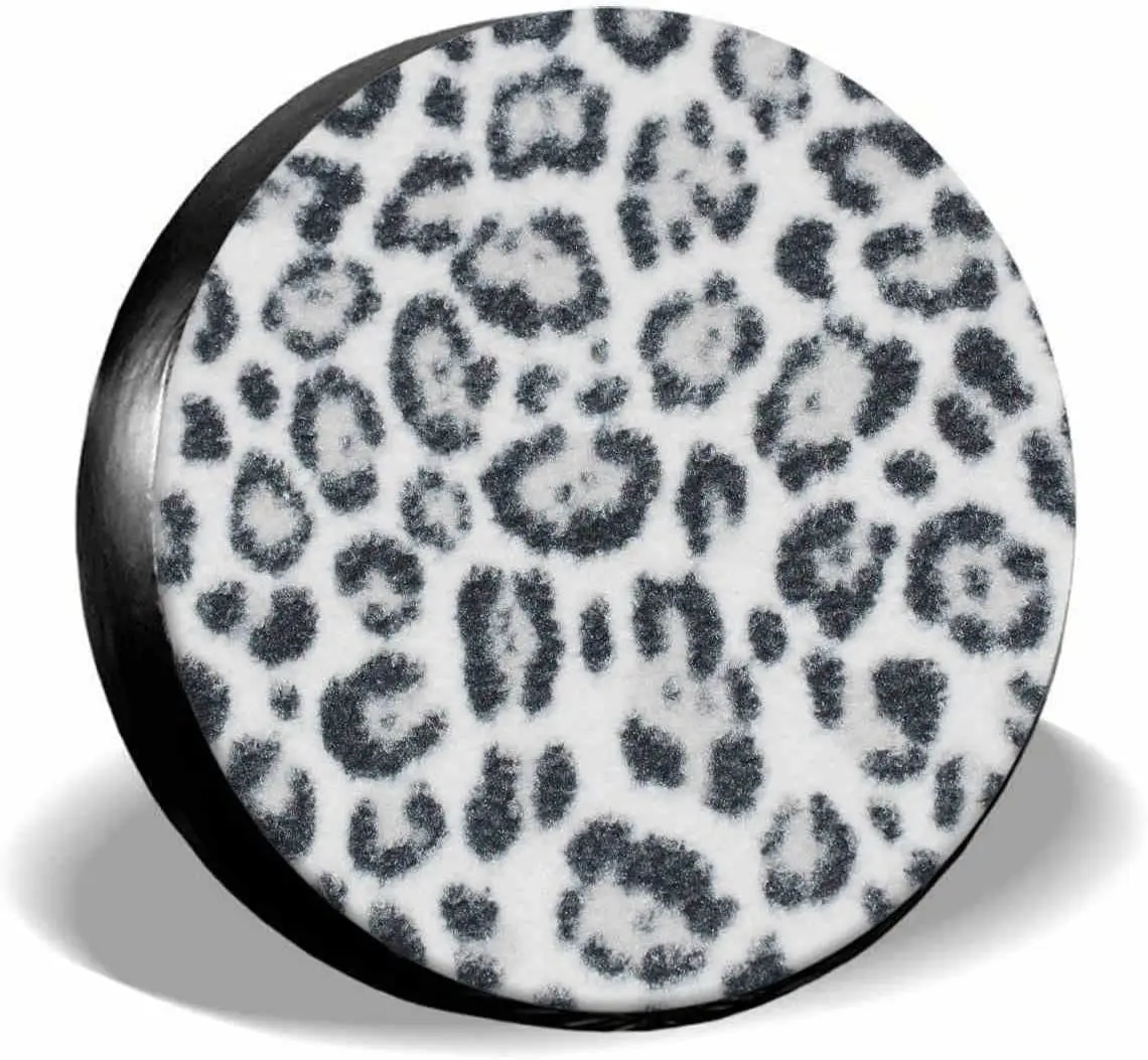 

Leopard Gray Spare Tire Cover,UV Sun Protectors Wheel Cover Animal Skin Cheetah Print Tire Cover Universal Fit