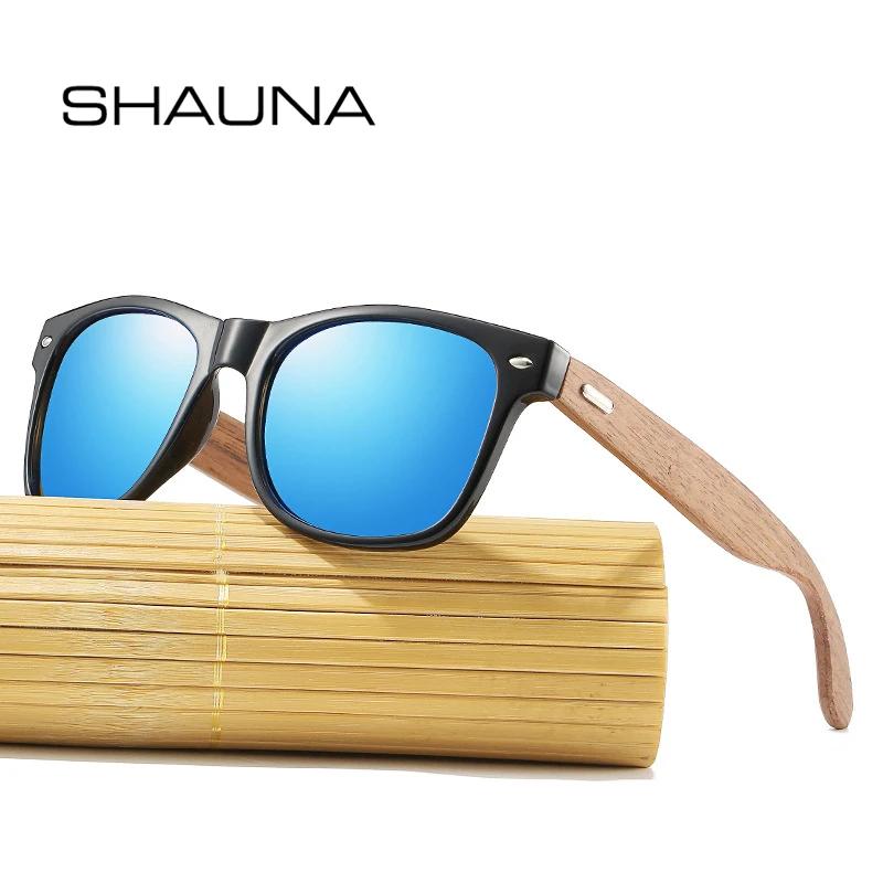 

Мужские Винтажные Солнцезащитные очки SHAUNA, классические квадратные поляризационные очки в стиле ретро, очки для вождения с пленочным покры...