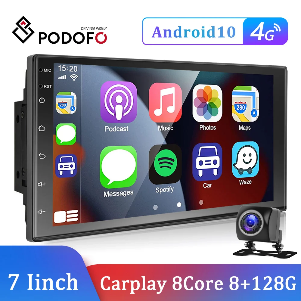 Podofo 8 + 128G 2 Din автомобильное радио GPS Android 7 &quotCarplay для Volkswagen Nissan Hyundai Kia Toyota