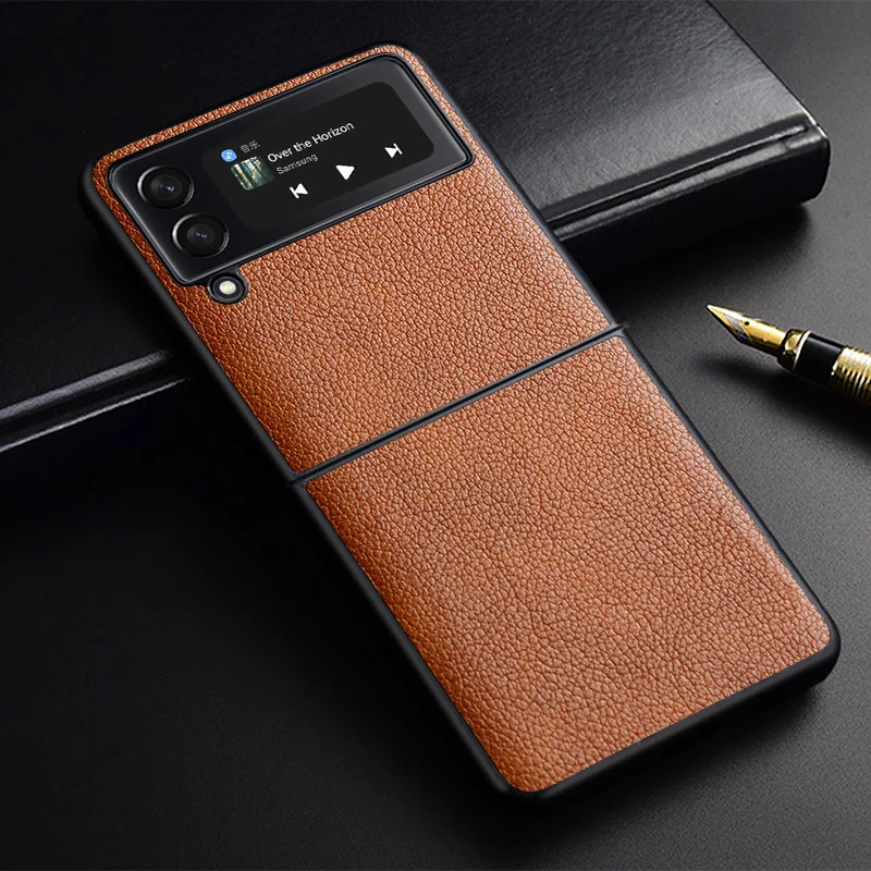

Case For Samsung Galaxy Z Flip 3 4 PU leather Luxury Protective Business Style Case for Samsung Galaxy Z Flip3 zflip3 5G Cover