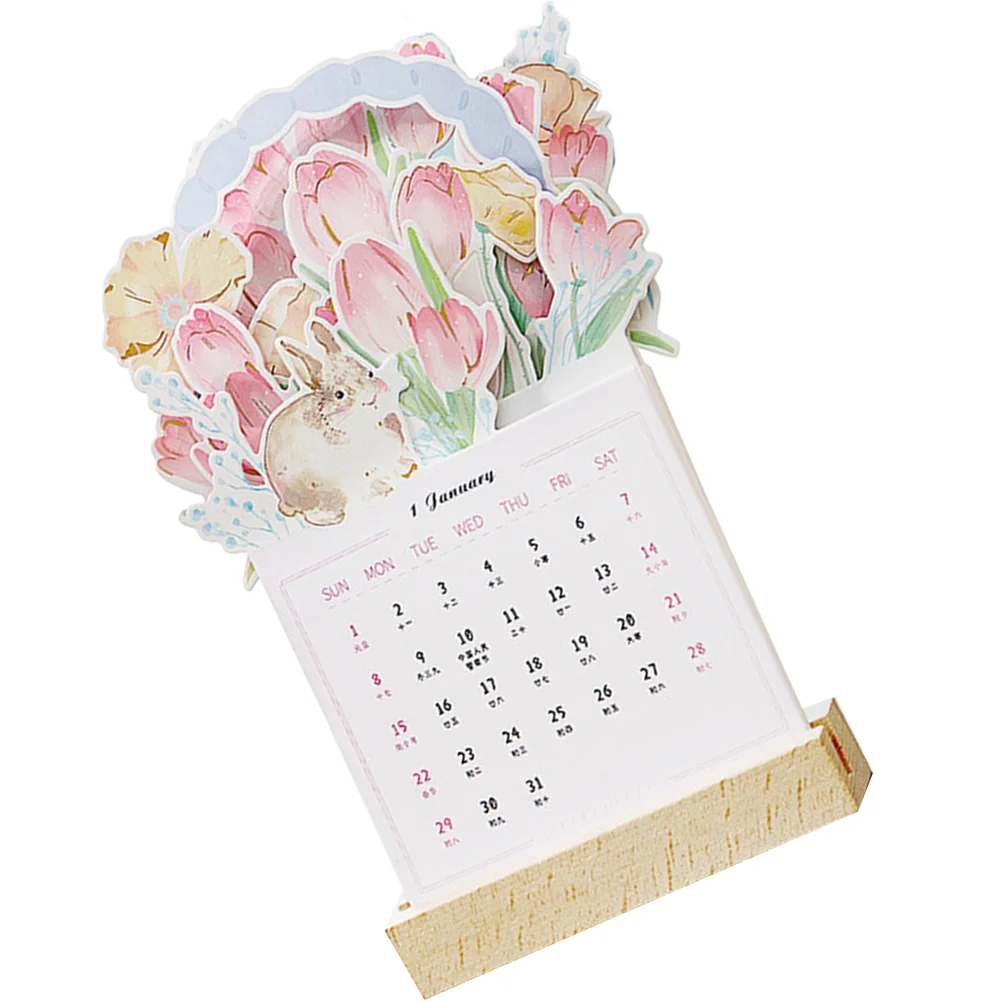 

Students Desktop Calendar Creative Paper Calendar Office Floral Calendar Schedule Paper Calendar