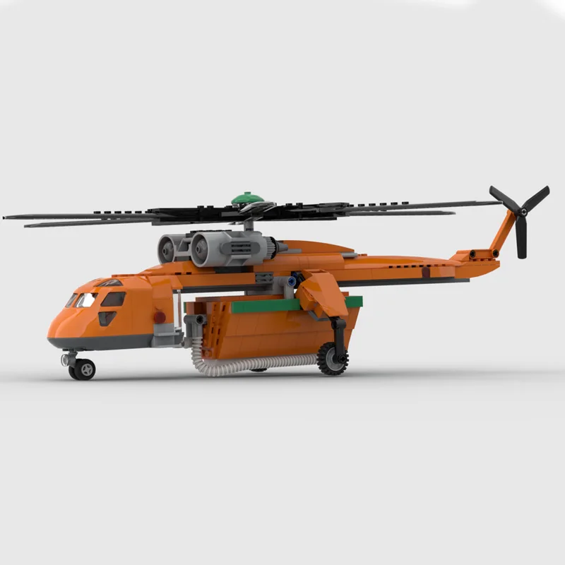 Фото Новый конструктор MOC Sikorsky S64 Skycrane (453 детали) — вертолет для воздушной пожаротушения, развивающая и творческая игрушка для детей, подарок на Рождество №4