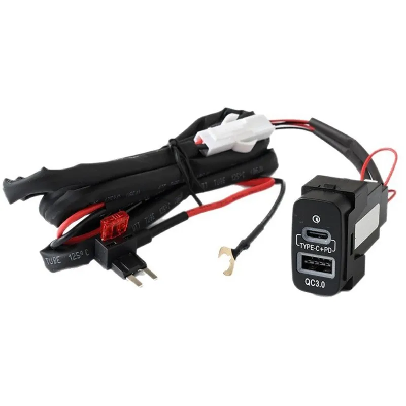 Фото Автомобильное зарядное устройство Superior-Dual USB с быстрой зарядкой Type-C PD+ QC3.0 для Outlander Lancer EX Pajero Sport ASX V73 V93 V97 №3