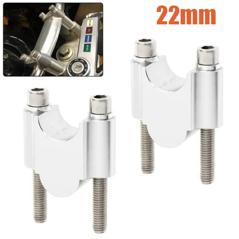 

Motorcycle Handlebar Riser Clamp Fir 22mm Handlebar 1 Pair Silver Tools Universal Motorcycle Handle Accessories