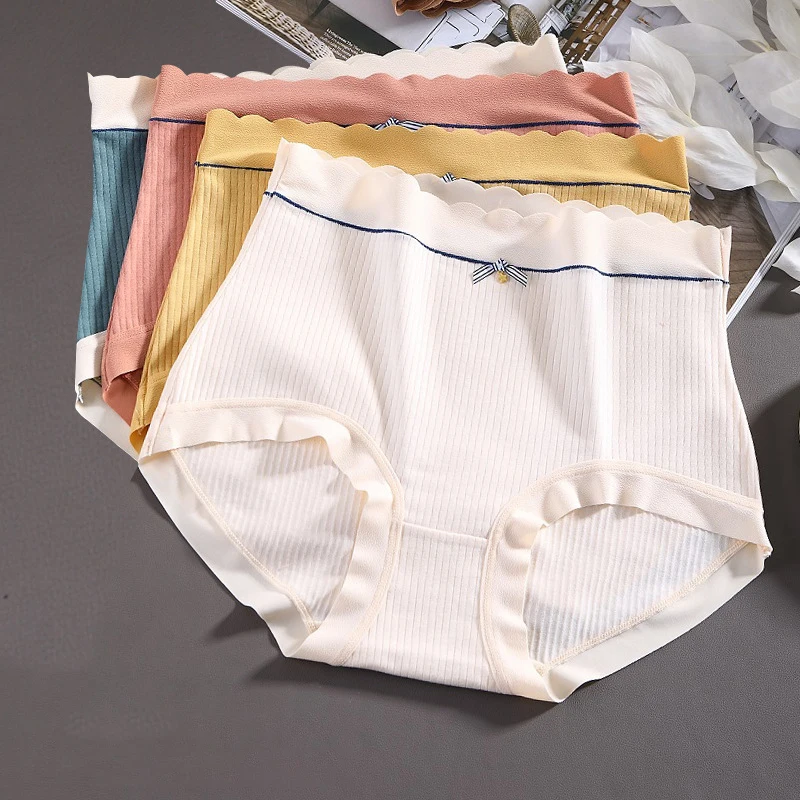 

Cotton Women's Panties Plus Size Briefs Elastic Soft Large Size Ladies Underwear Breathable Sexy High Waist Underpants Lingerie