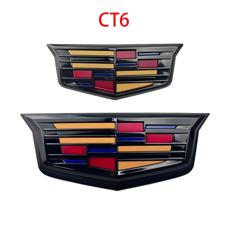 

2 шт. для Cadillac CT6 2025 обновление ABS передняя решетка автомобиля капот задняя дверь багажника логотип эмблема наклейка Стайлинг аксессуары