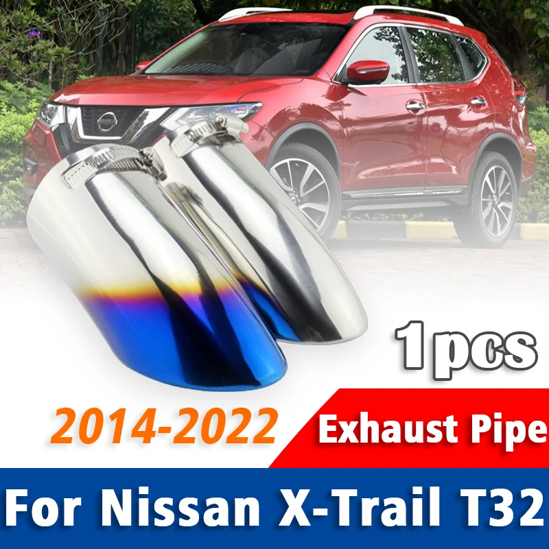 

1 шт., глушитель выхлопной трубы из нержавеющей стали для Nissan X-Trail T32 2014-2022, наконечник глушителя выхлопной трубы, задний хвост, горло, автомоб...