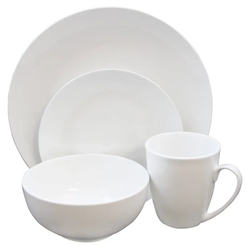 

GB Home Ogalla 16 Piece Dinnerware Set in White Health and Safety Tableware