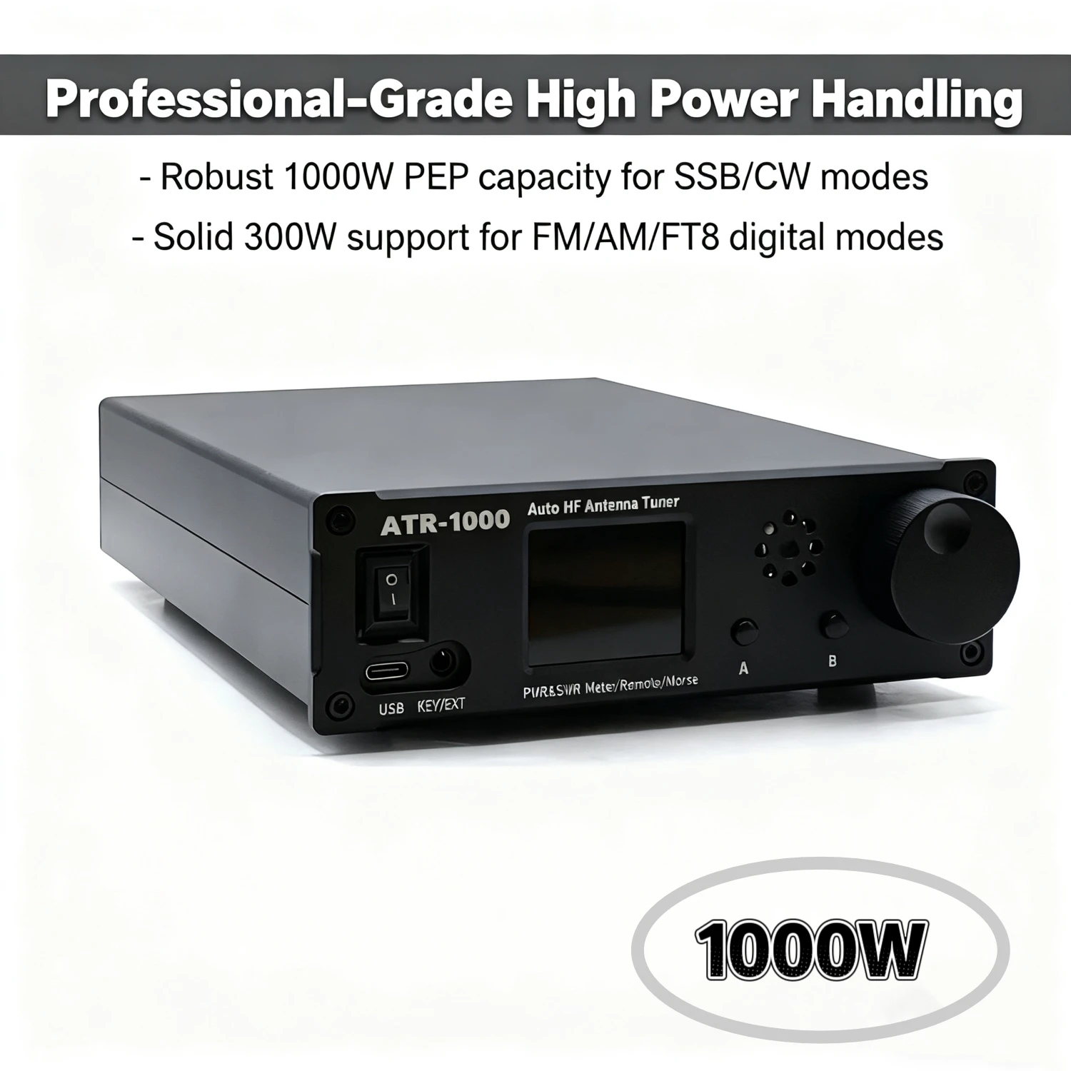 Фото AMNVOLT ATR1000 1000 Вт 1.8-30 МГц Автоматический антенный тюнер для КВ-радио с поддержкой Wi-Fi и дистанционным управлением для YAESU IC №4
