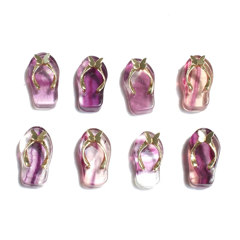 

10 Pcs 0.9 Inch Natural Rainbow Fluorite Crystal sandles