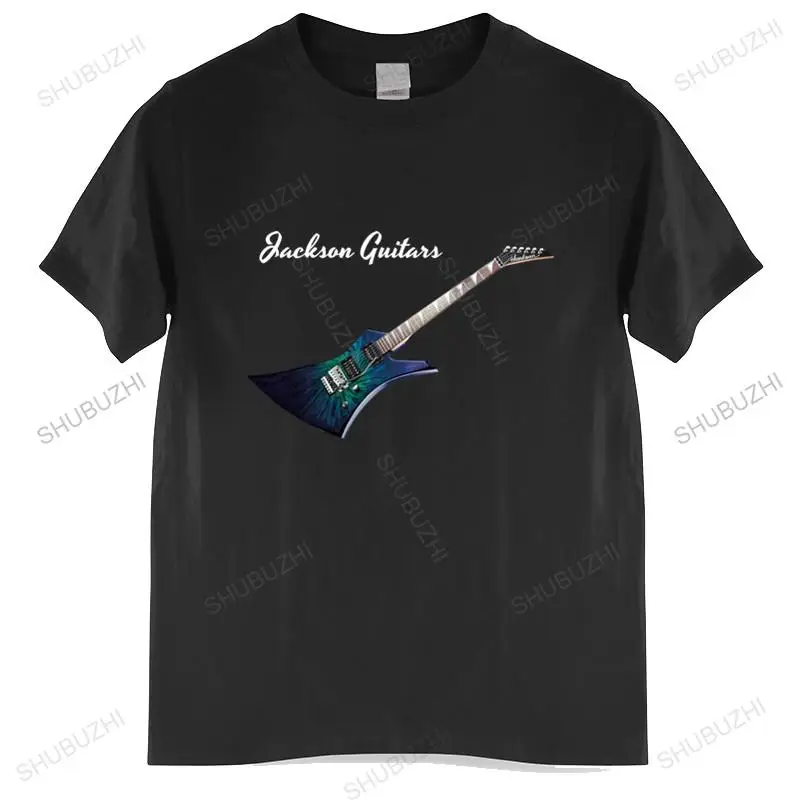 

Cotton Tshirt mens summer Tops Jackson Guitars Men'S Black Tshirt Size S-3Xl For Youth Middle-Age Man Brand T-shirt Bigger size