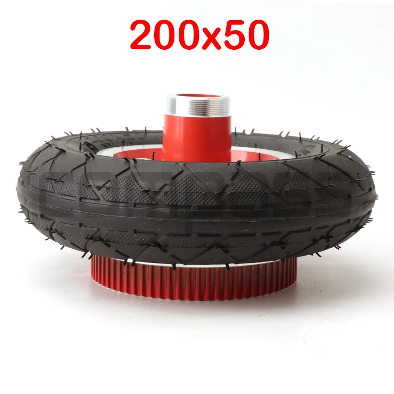 

200X50 Wheels With Drive Gear 8X2" Tire and Inner Tube for Electric Scooter Wheel Chair Truck Pneumatic Trolley Cart
