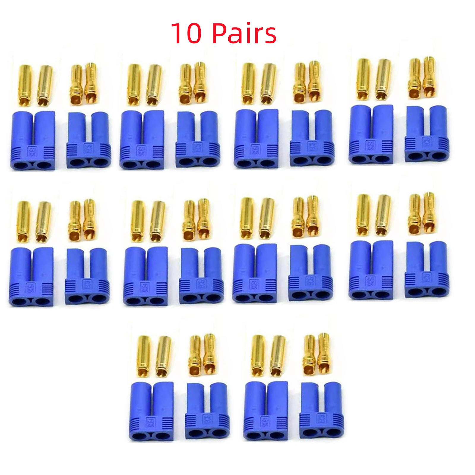 

10 пар разъемов для устройства EC5 для аккумулятора вертолетный Липо ESC для радиоуправляемого автомобиля