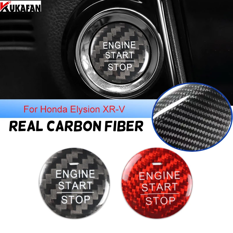 

Real Carbon Fiber Car Engine Push Start Stop Button Cover Cap Trim For Honda Elysion Gienia XR-V Ignition Starter Switch Button