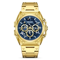 baogela stainless steel watches men 2020 luxury brand military sports wristwatch leather strap chronograph quartz watch