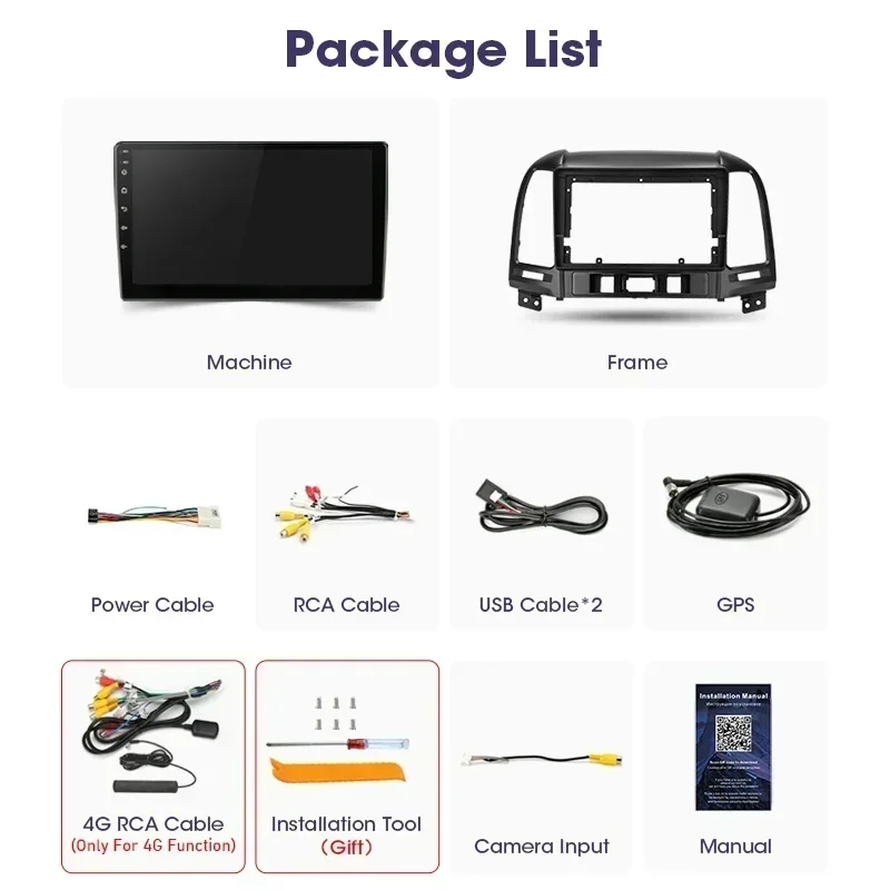 Автомобильное радио Android 12 для Hyundai Santa Fe 2 2006-2012 Carplay автоматические