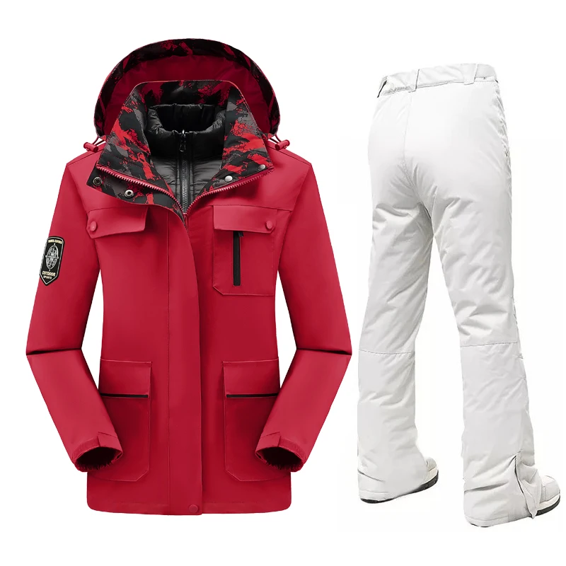 New Ski Suit For Women Winter Snow Down Jackets And Pants Outdoor Waterproof Windproof Snowboard Wear Female Warm Skiing Outfit