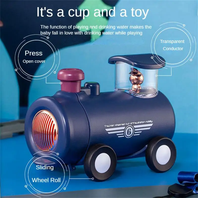 

With Scale Mug With Straw Removable For Cleaning Thermos Cup Creative Small Train Shape With Straw For Easy Drinking Kettle